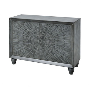 Grey Cabine With Abstract Design Doors Made Of Mdf/Solid Wood In Reclaimed Grey Finish-Buffet Table With Cabinets