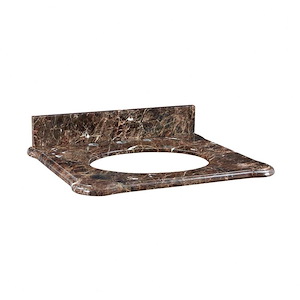 Old School Square - 25 Inch Stone Top for Oval Undermount Sink - 1242384