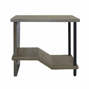 Farmhouse Square Accent Table with Lower Shelf in Natural Finish with Wooden Base 28 inches W and 24 inches H