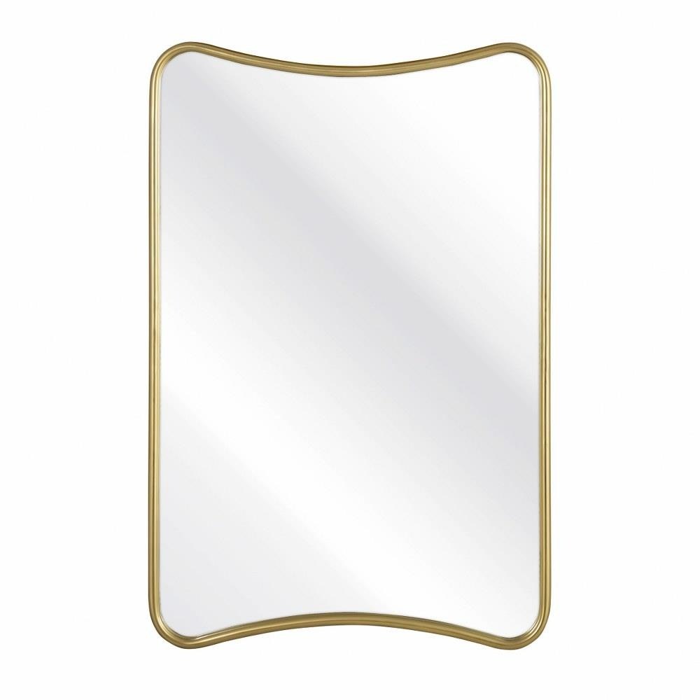 Bailey Street Home 2499-BEL-4662125 Modern Rectangular Wall Decor Mirror in Brass Finish with Silhouetted Polished Metal Frame 24 inches W x 36 inches H