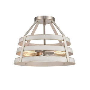 Walton Parc - 2 Light Semi-Flush Mount In Transitional Style-12 Inches Tall and 15 Inches Wide - 1244433