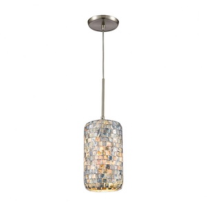 Carlyle Knoll-1 Light Mini Pendant in Transitional Style with Coastal/Beach and Eclectic inspirations-11 Inches tall and 6 inches wide - 1279202
