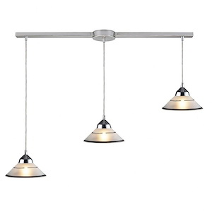 Booth Lodge-3 Light Linear Pendant in Modern/Contemporary Style with Art Deco and Luxe/Glam inspirations-4 Inches tall and 5 inches wide - 1278806