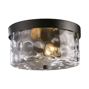 Sovereign Celyn - 2 Light Outdoor Flush Mount In Art Deco Style-6 Inches Tall and 11 Inches Wide