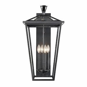 Farleys Yard - 4 Light Outdoor Wall Sconce In Traditional Style-28 Inches Tall and 14 Inches Wide