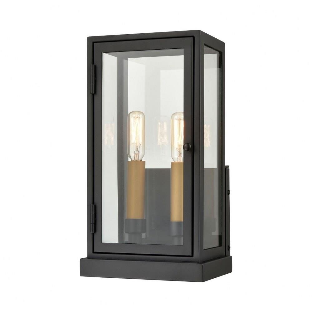 Bailey Street Home 2499-BEL-4907366 Bredon View Close - 2 Light Outdoor Wall Sconce In Glam Style-13 Inches Tall and 7 Inches Wide