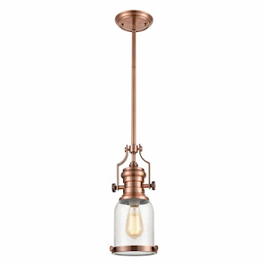 Wallace Oval - 1 Light Mini Pendant In Industrial Style-14 Inches Tall and 8 Inches Wide - 1274114