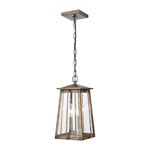 Davis Drift - 2 Light Outdoor Pendant In French Country Style-15 Inches Tall and 9 Inches Wide