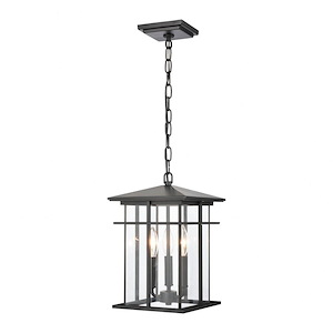 Nelson Drove - 3 Light Outdoor Pendant In Glam Style-14 Inches Tall and 9 Inches Wide
