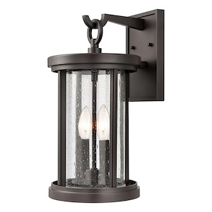 Boniface Gardens - 2 Light Outdoor Wall Sconce In Glam Style-16 Inches Tall and 8 Inches Wide - 1274056