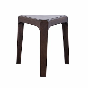 Triangular Black Marble Top Side Table in Black Walnut Finish with Tapered Legs 20 inches W and 20 inches H