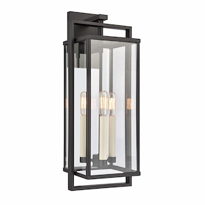 Clovelly Village - 3 Light Outdoor Wall Sconce In Farmhouse Style-22 Inches Tall and 8.25 Inches Wide