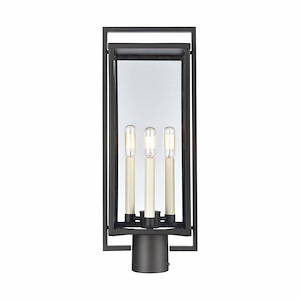 Clovelly Village - 3 Light Outdoor Post Light In Farmhouse Style-21.5 Inches Tall and 8.25 Inches Wide