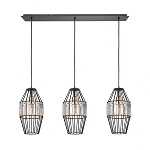 Weir Acres - 3 Light Linear Mini Pendant In Mid-Century Modern Style-15 Inches Tall and 36 Inches Wide - 1304460