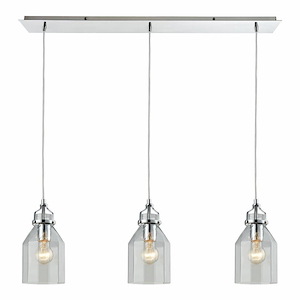 Sandford Crescent - 3 Light Pendant In Traditional Style-15 Inches Tall and 36 Inches Wide - 1304535