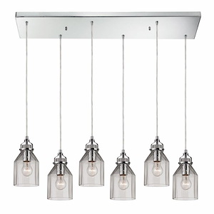 Sandford Crescent - 6 Light Pendant In Traditional Style-10 Inches Tall and 30 Inches Wide - 1304675