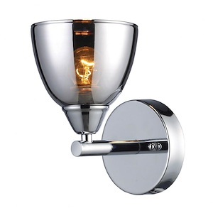 Modern Polished Chrome With Polished Chrome Glass Armed Wall Sconce In Polished Chrome Finish With Chrome-Plated Glass - 5X8 Inches - 910866