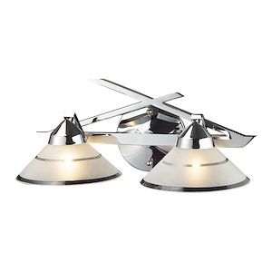 Two Light Vanity Light Fixture with Cone Shaped Shades - Contemporary Bathroom Lighting - 932127