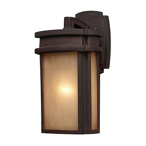 Mission Style 13 Inch 9.5W 1 LED Outdoor Wall Lantern - Rectangular Porch Light - 1245410