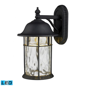 Cylinder 14 Inch 6W 1 LED Outdoor Wall Lantern - Transitional Porch Light with Mission Styling