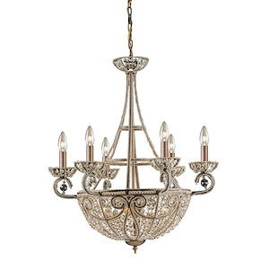 French Country Traditional Ten Light Chandelier in Dark Bronze Finish - 932503