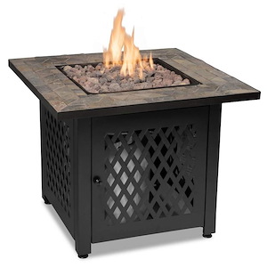Endless Summer - 30 Inch Liquid Propane Gas Outdoor Firebowl with Slate Tile Mantel
