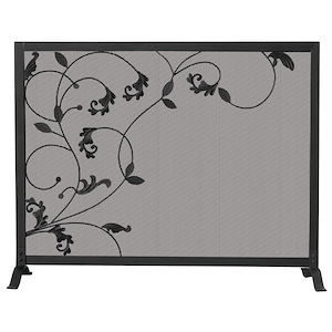 39 Inch Single Panel Screen with Flowing Leaf Design