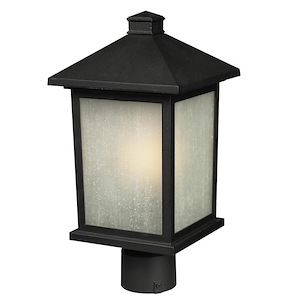 Providence Acres - 1 Light Outdoor Post Mount Lantern in Urban Style - 9.25 Inches Wide by 18.5 Inches High