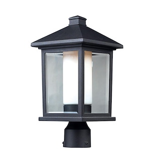 Southdown Bank - 1 Light Outdoor Post Mount Lantern in Fusion Style - 8 Inches Wide by 16 Inches High