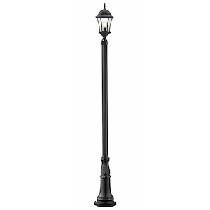 Borrowdale Head - 1 Light Outdoor Post Mount Lantern in Victorian Style - 13 Inches Wide by 116 Inches High