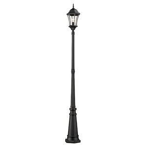 Borrowdale Head - 1 Light Outdoor Post Mount Lantern in Victorian Style - 10 Inches Wide by 90 Inches High - 1261545