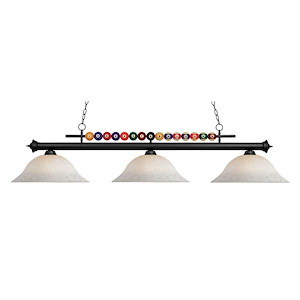 Wilton Circle-3 Light Island/Billiard in Billiard Style-16 Inches Wide by 15 Inches High - 1261903