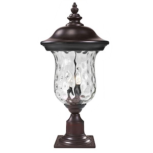 Green Woodlands - 2 Light Outdoor Pier Mount Lantern in Seaside Style - 10 Inches Wide by 23 Inches High