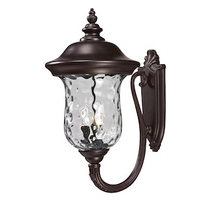 Green Woodlands - 3 Light Outdoor Wall Mount in Gothic Style - 12.38 Inches Wide by 24.25 Inches High