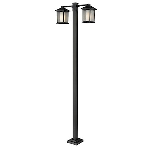 Southdown Bank - 2 Light Outdoor Post Mount Lantern in Fusion Style - 8.13 Inches Wide by 99 Inches High