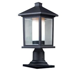 Southdown Bank - 1 Light Outdoor Pier Mount Light In Transitional Style-18 Inches Tall and 8 Inches Wide
