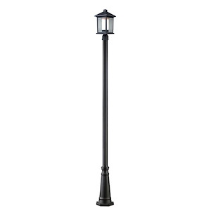 Southdown Bank - 1 Light Outdoor Post Mount Lantern in Fusion Style - 10 Inches Wide by 109.25 Inches High