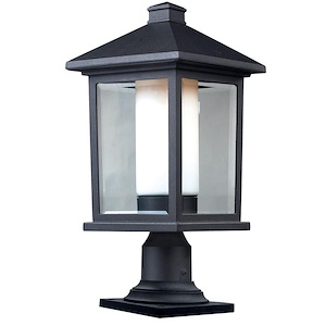 Southdown Bank - 1 Light Outdoor Pier Mount Light In Transitional Style-20.5 Inches Tall and 9.5 Inches Wide