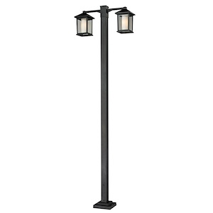 Southdown Bank - 2 Light Outdoor Post Mount Lantern in Fusion Style - 8.13 Inches Wide by 99 Inches High