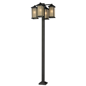 Kitchener Cedars - 4 Light Outdoor Post Mount Lantern in Seaside Style - 30 Inches Wide by 99 Inches High