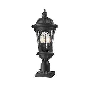 Arlington View - 3 Light Outdoor Pier Mount Lantern in Gothic Style - 9 Inches Wide by 22.25 Inches High
