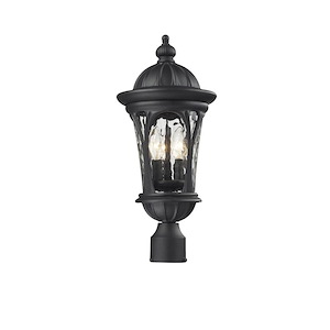 Arlington View - 3 Light Outdoor Post Mount Lantern in Gothic Style - 9 Inches Wide by 20.25 Inches High