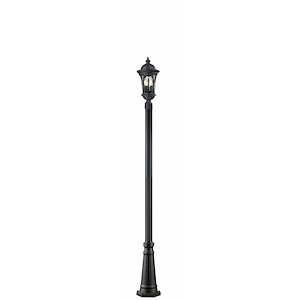Arlington View - 3 Light Outdoor Post Mount Lantern in Gothic Style - 10 Inches Wide by 113.25 Inches High
