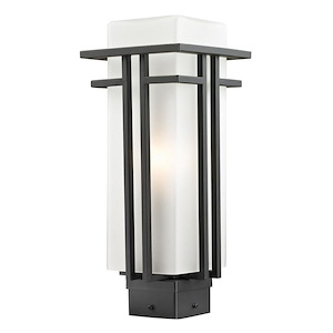 Darlington Heights - 1 Light Outdoor Post Mount Lantern in Art Deco Style - 6.63 Inches Wide by 15.75 Inches High