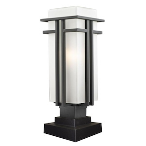 Darlington Heights - 1 Light Outdoor Square Pier Mount Lantern in Art Deco Style - 7.75 Inches Wide by 21.75 Inches High - 1260114
