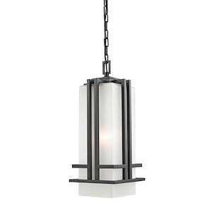 Darlington Heights - 1 Light Outdoor Chain Mount Lantern in Art Deco Style - 7.75 Inches Wide by 18 Inches High