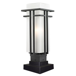 Darlington Heights - 1 Light Outdoor Square Pier Mount Lantern in Art Deco Style - 6.63 Inches Wide by 18.25 Inches High - 1258584