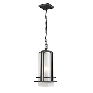 Darlington Heights - 1 Light Outdoor Chain Mount Lantern in Art Deco Style - 6.63 Inches Wide by 17 Inches High