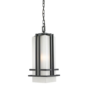 Darlington Heights - 1 Light Outdoor Chain Mount Lantern in Art Deco Style - 7.75 Inches Wide by 18 Inches High - 1258763