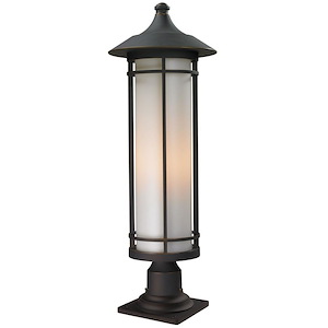 Aitken Road - 1 Light Outdoor Pier Mount Lantern in Art Deco Style - 10 Inches Wide by 30 Inches High - 1260020